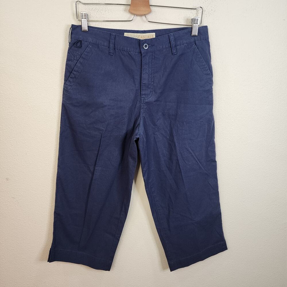 Cabela’s Casuals Women's 100% Cotton blue Crop Chino Khaki Pants Size 10
